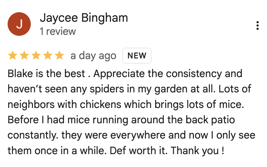 Spud Pest Control Google Review